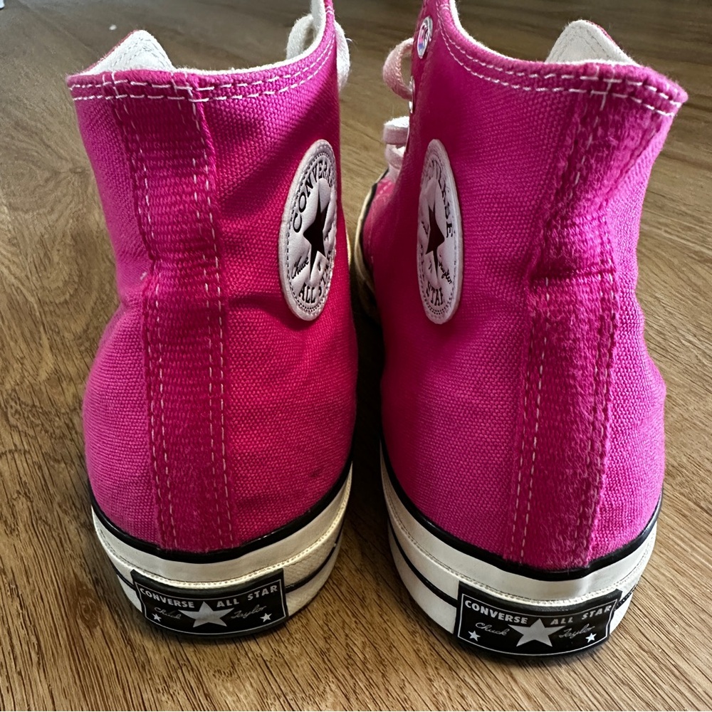 Converse Chuck Taylor High Top Hot Pink Canvas Sneakers Size 12 Barbiecore - Picture 5 of 13